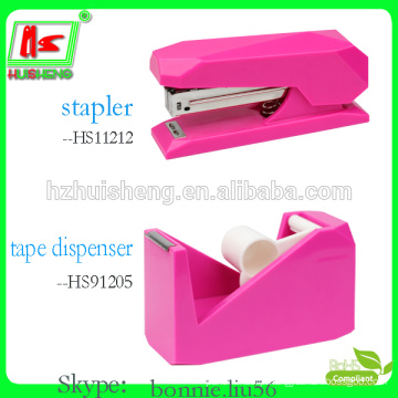 foska stationery hot selling cute tape dispenser and stapler